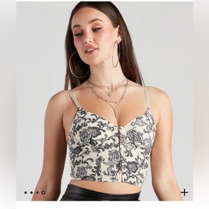 Windsor Paisley Corset Crop Top